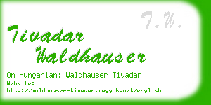 tivadar waldhauser business card